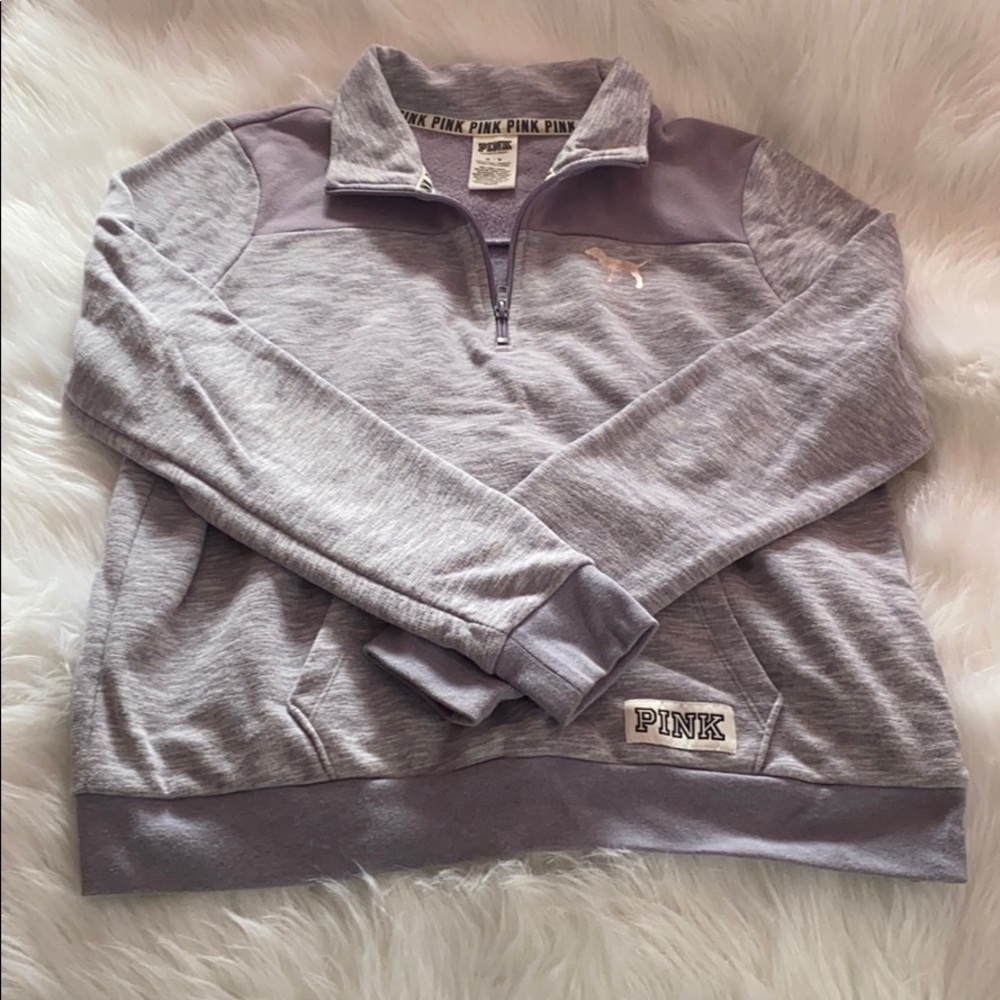 LAVENDER MARLED QUARTER ZIP